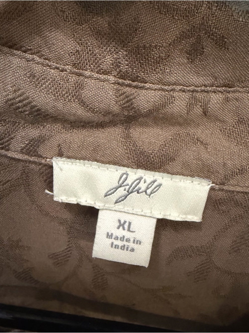 J. Jill Size XL Brown Button-Down Top